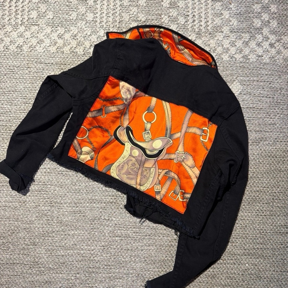 Stacy Bradley The Black Denim Jacket / Orange Equestrian